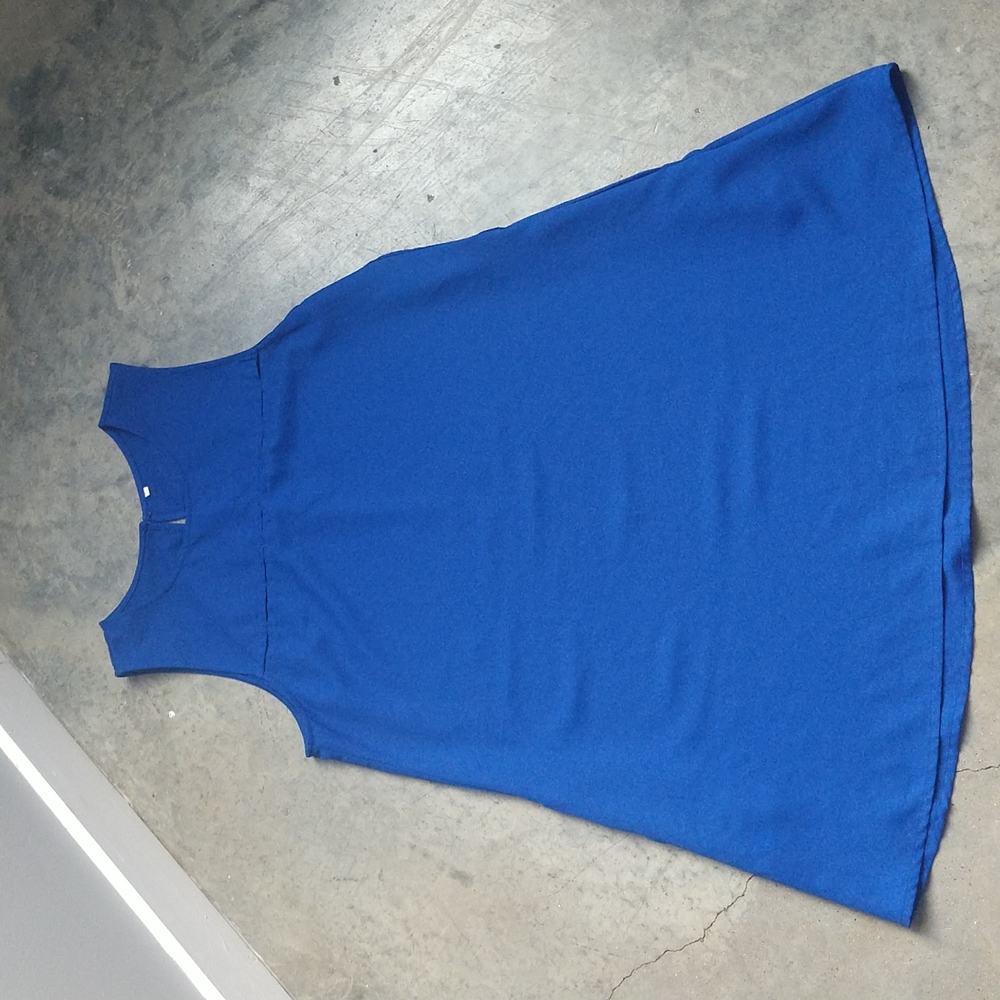 Blue shift dress with pockets